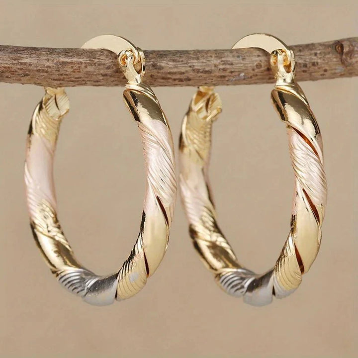 Skanto | Triple Contrast Wrap Hoop Øreringer