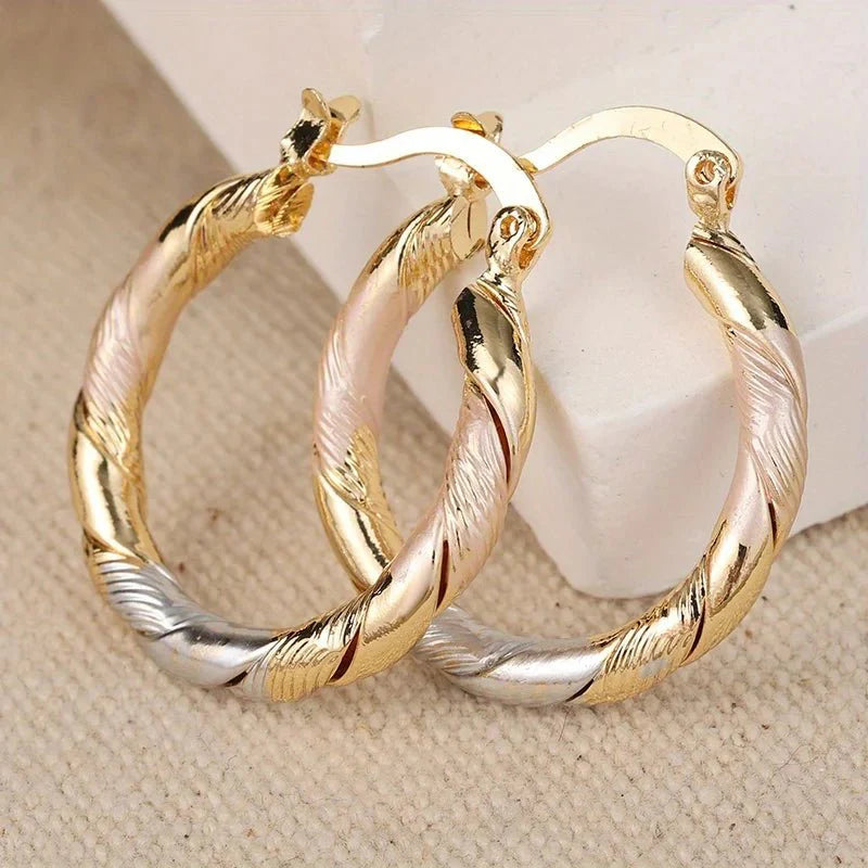 Skanto | Triple Contrast Wrap Hoop Øreringer