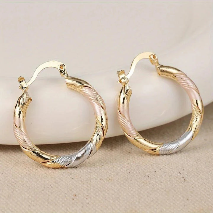 Skanto | Triple Contrast Wrap Hoop Øreringer