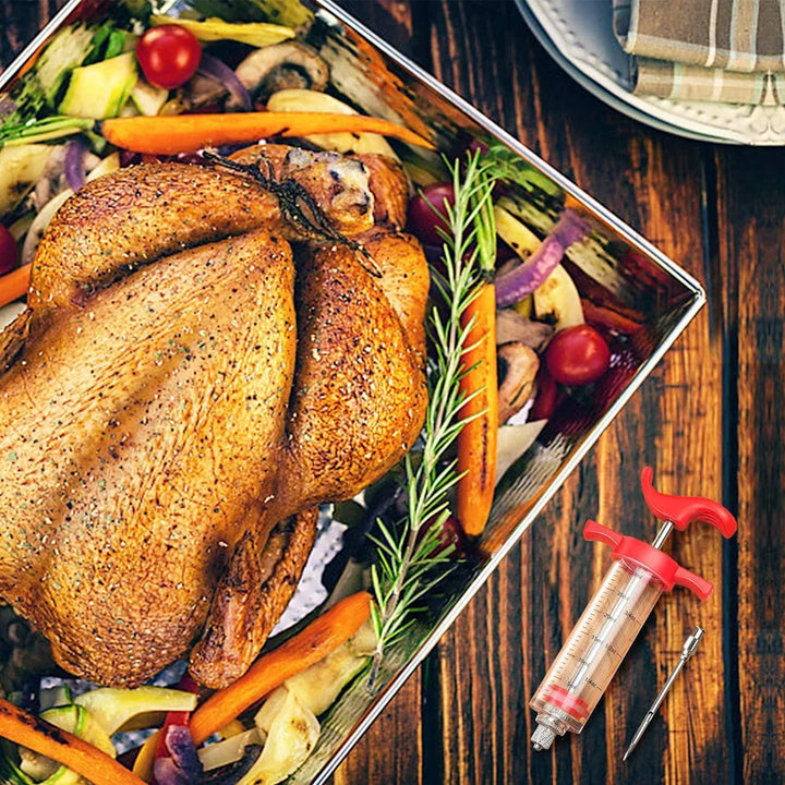 Turkey Meat Injector Sprøyte med 3 Marinade Sprøyte Needles | Skanto