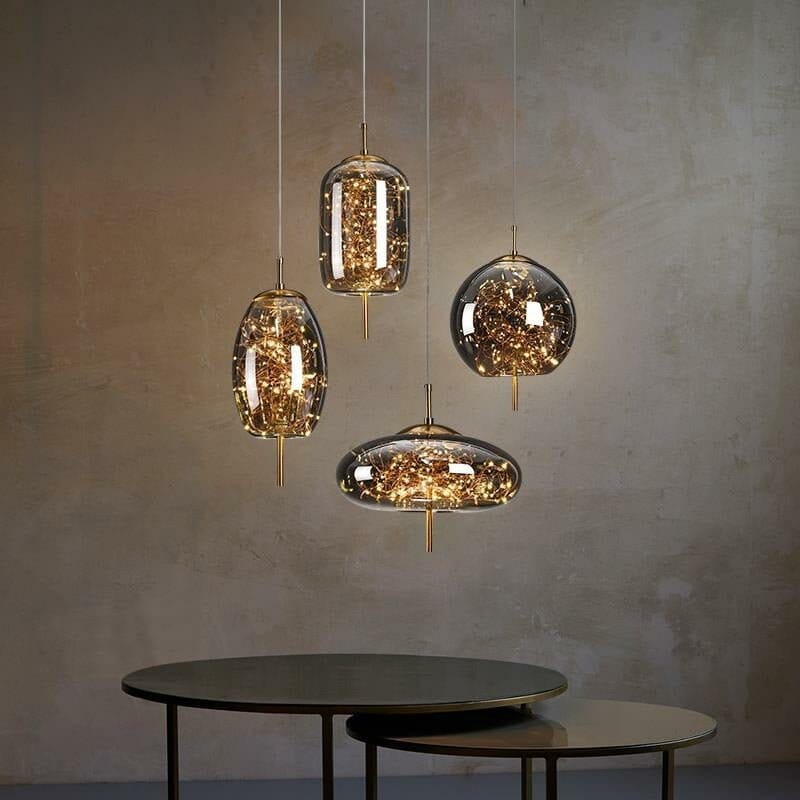 Skanto | Elegant hengende lampe med glasskjerm og fe-motiv