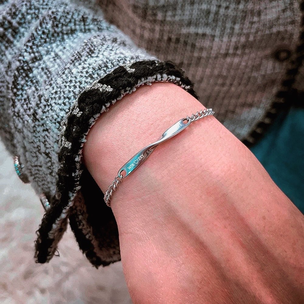 Skanto | Tvinnet Navn & Dato Par Armbånd