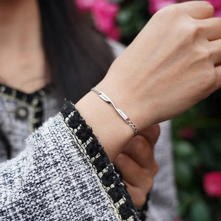 Skanto | Tvinnet Navn & Dato Par Armbånd