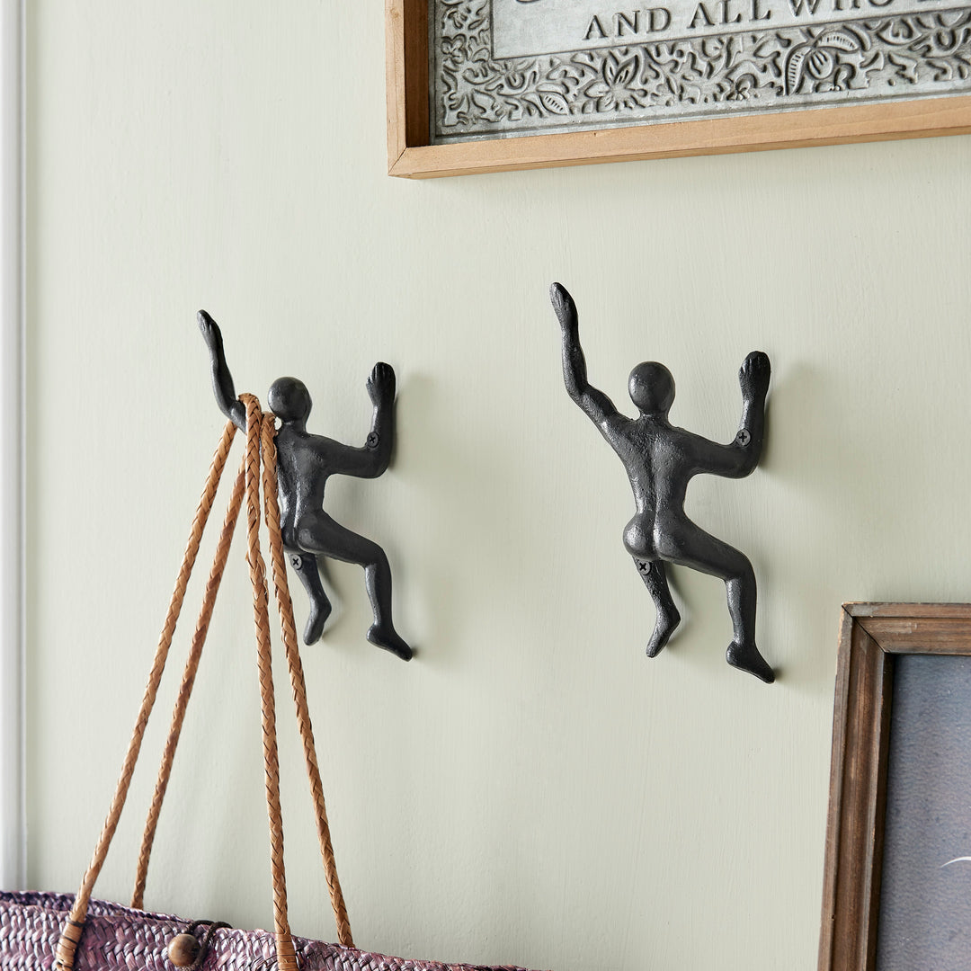 Skanto | "Wall Climber" Støpejern Dekorative Svart Veggmonterte Kroker (Sett med 2)