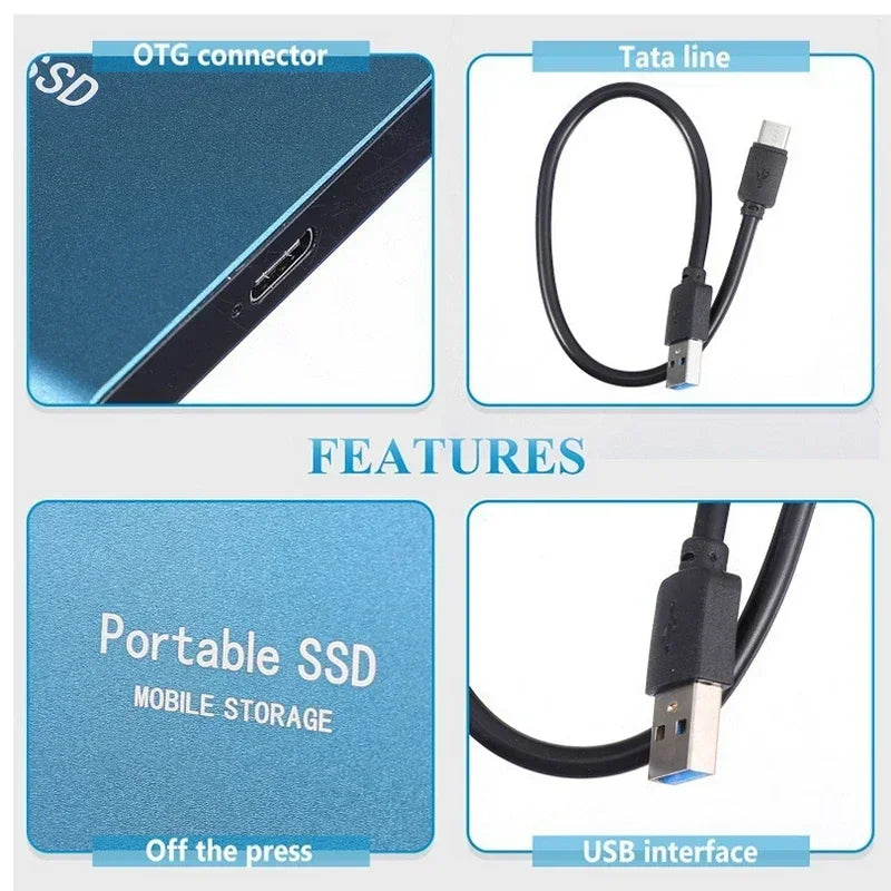Tragbare ekstern SSD | Schneller USB 3.1 Typ-C-Speicher | Til 128 GB