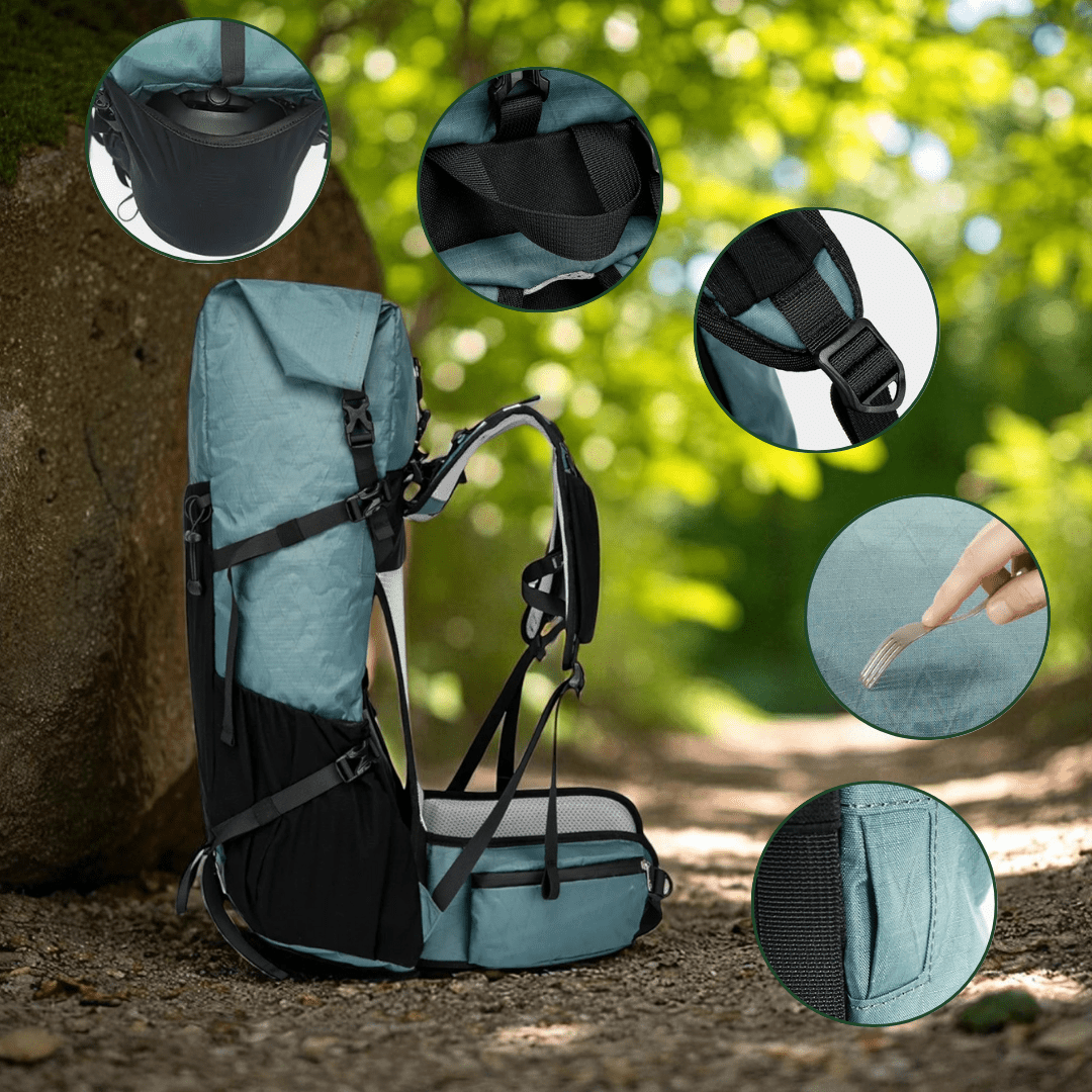Skanto | ULTREA 50L – Ultralegger ekspanderbar eventyr ryggsekk for fotturer og reise