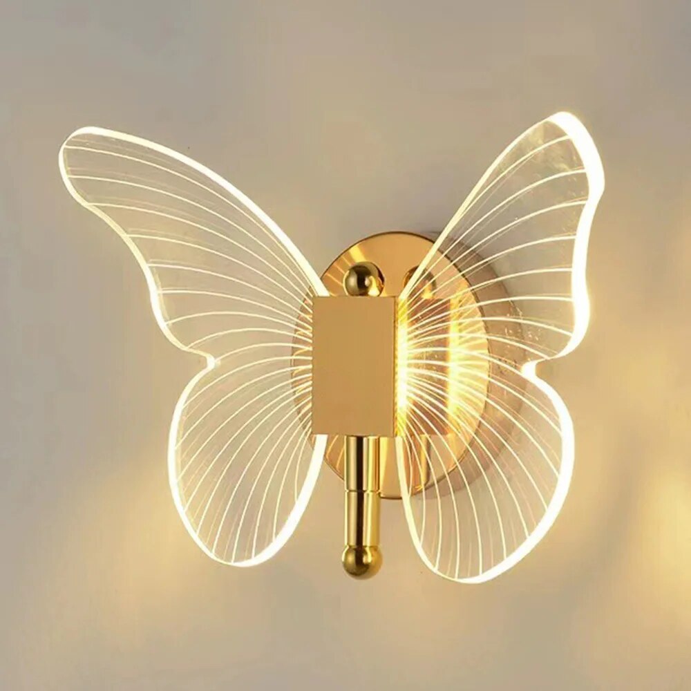 Moderne Sommerfugl Vegglys – Elegant LED Veggbelysning for Stue eller Soverom