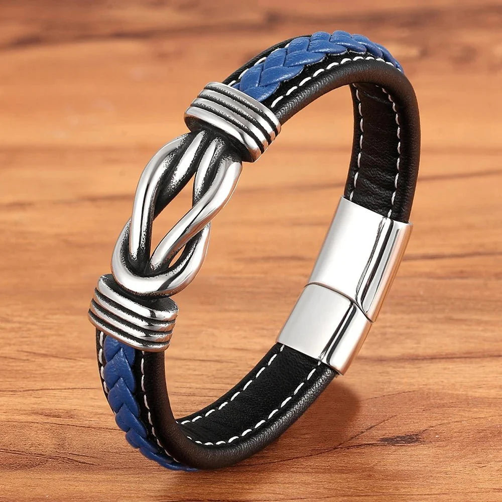 Skanto | Unisex Evig Kjærlighets Knute Lær Armbånd