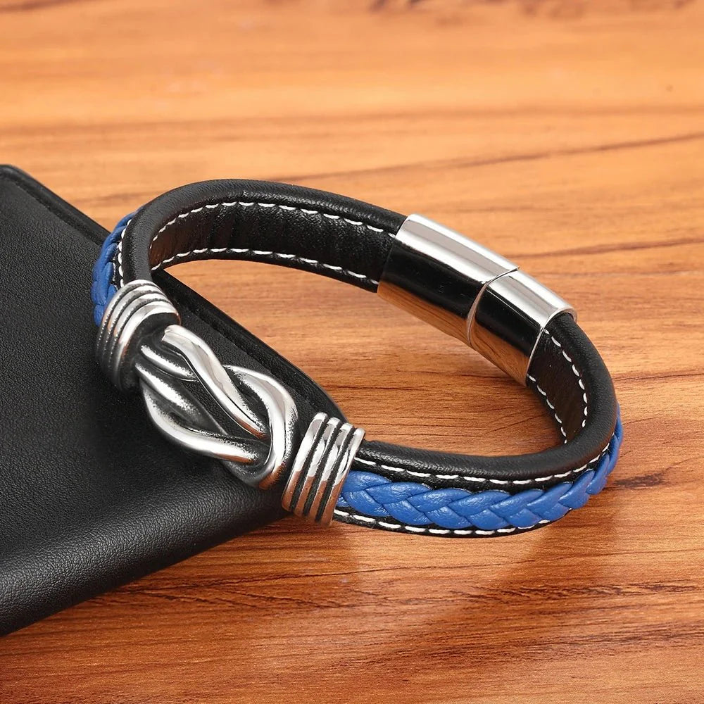 Skanto | Unisex Evig Kjærlighets Knute Lær Armbånd