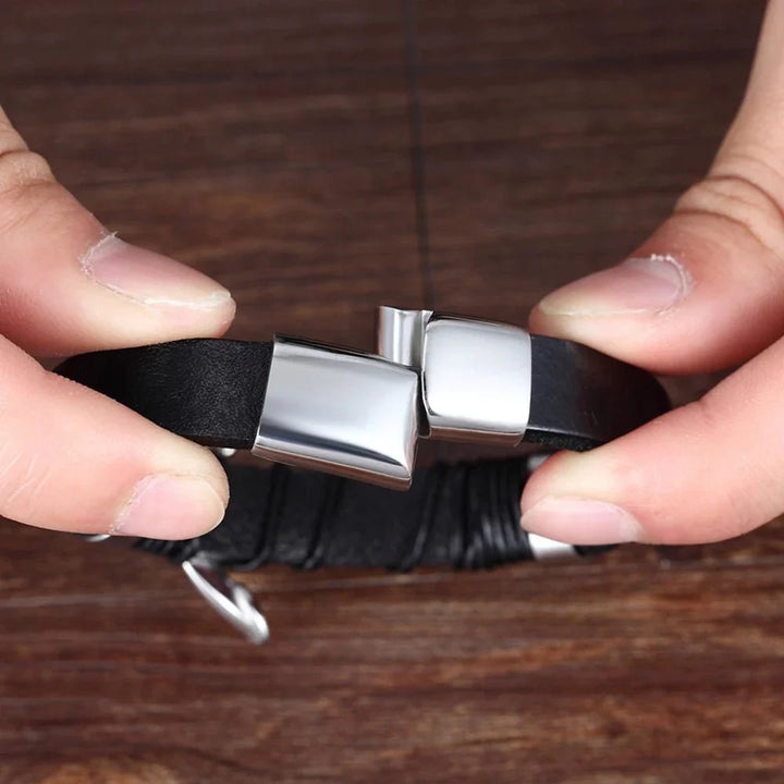 Skanto | Unisex Evig Kjærlighets Knute Lær Armbånd