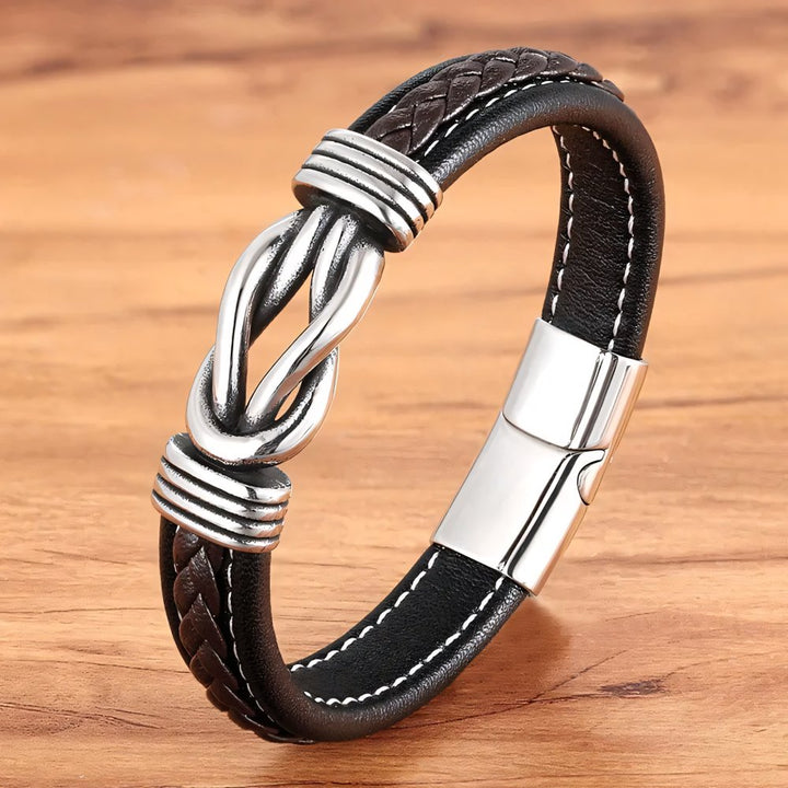 Skanto | Unisex Evig Kjærlighets Knute Lær Armbånd