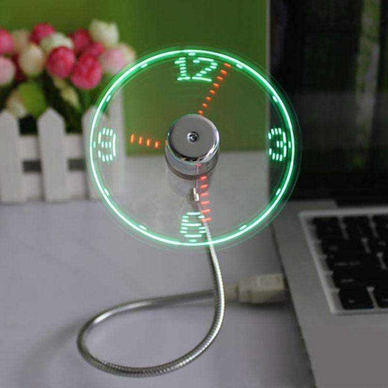 Skanto | Mini LED Lys USB Vifte Klokke Høy Kvalitet