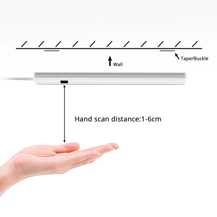 USB LED Bar Lys Strip 5V Håndskannings Bevegelsessensor Kjøkkenlampe | Skanto