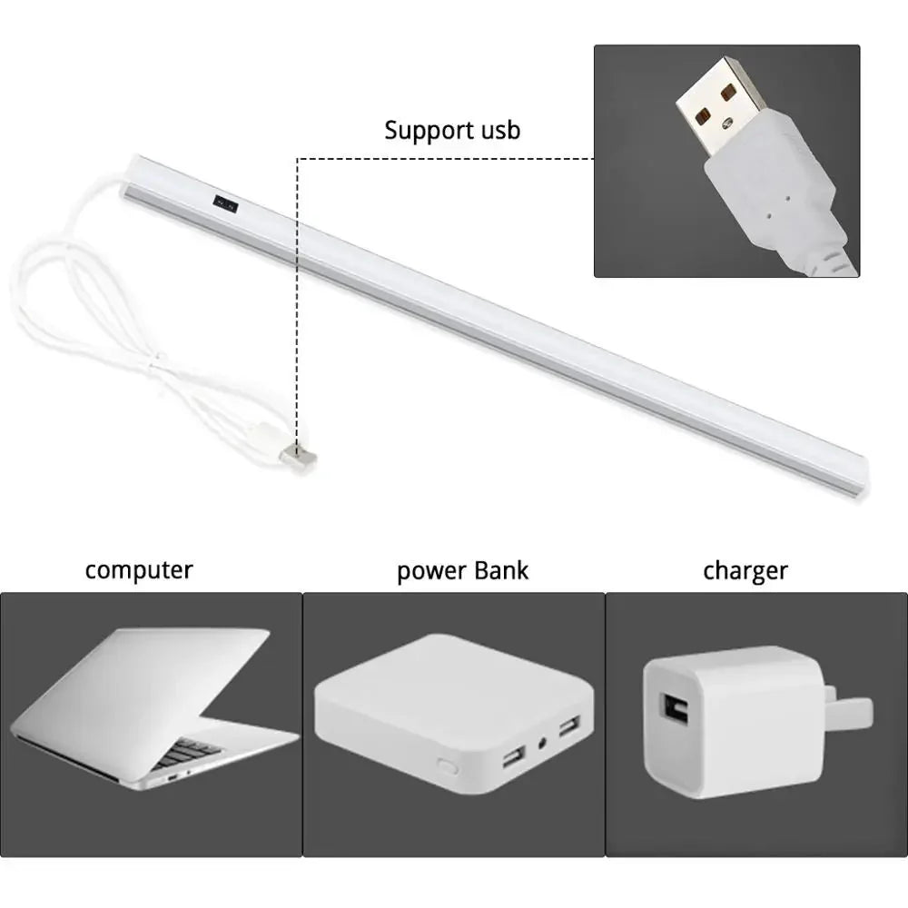 USB LED Bar Lys Strip 5V Håndskannings Bevegelsessensor Kjøkkenlampe | Skanto