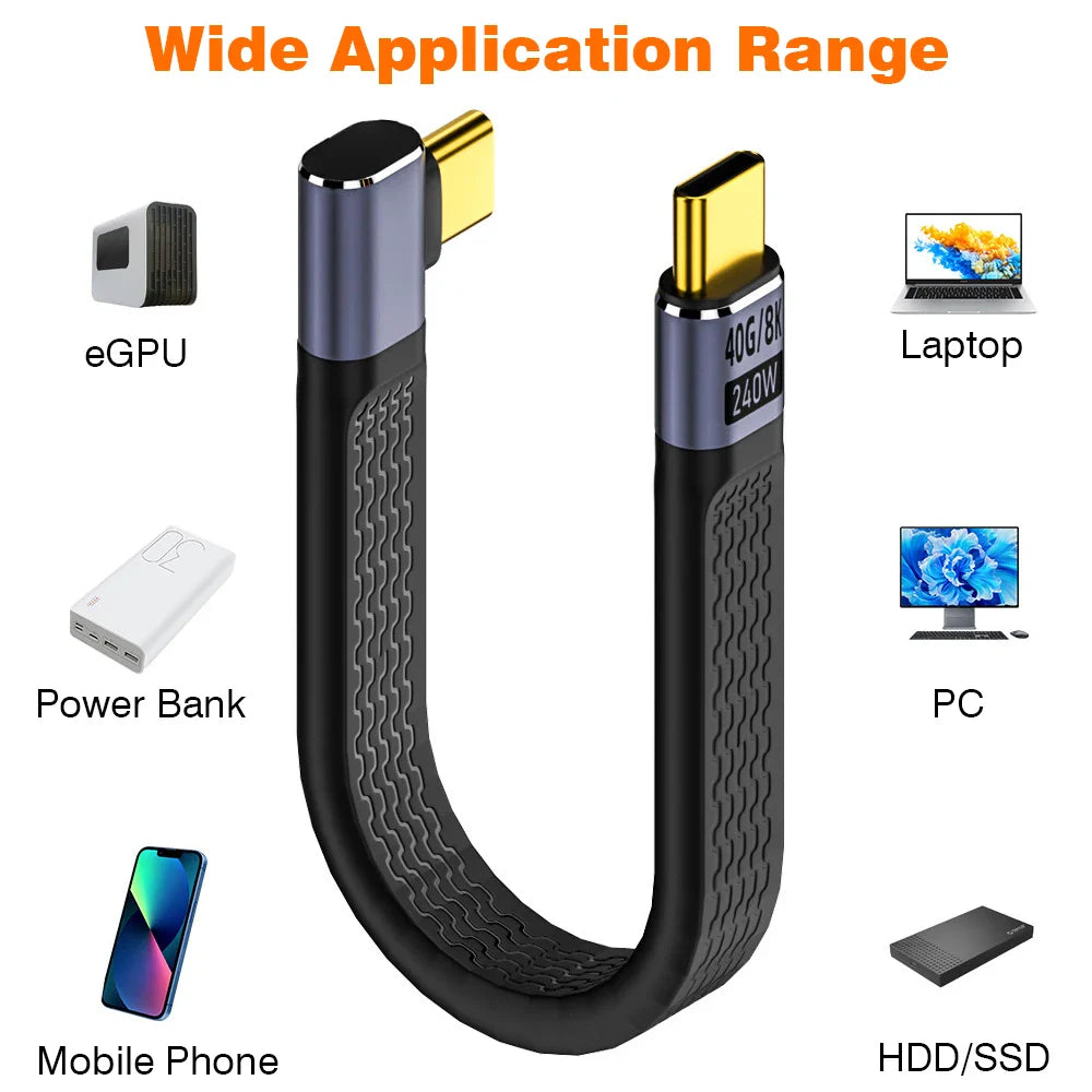 Frendorf | USB4 Albuekontakt Kabel – 240W, 40Gbps, 8K (1+1 GRATIS)