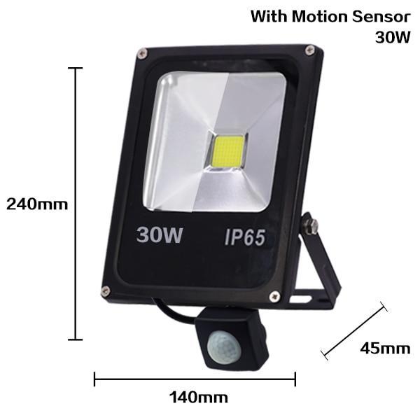 Skanto | Bevegelsessensor LED Flomlys 10W 30W 50W 220V Flomlys søkelys IP65 Reflektor Utendørs belysning LED utvendig SpotLight
