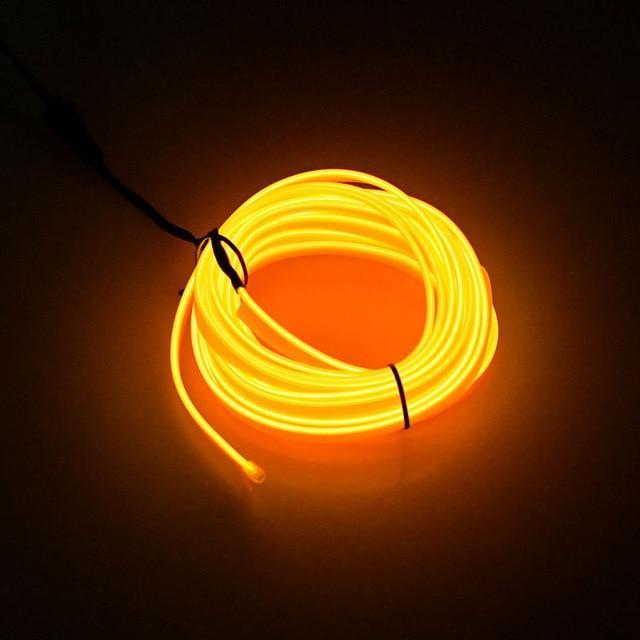 Skanto | 5m bilinteriør tilbehør atmosfære lampe EL kaldt lys linje med USB DIY dekorativ dashbord konsoll dør LED ambient lys