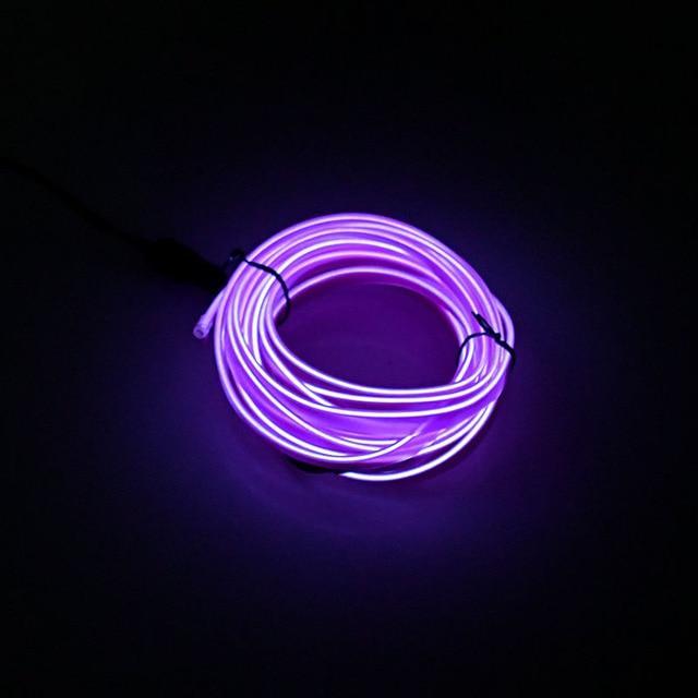 Skanto | 5m bilinteriør tilbehør atmosfære lampe EL kaldt lys linje med USB DIY dekorativ dashbord konsoll dør LED ambient lys