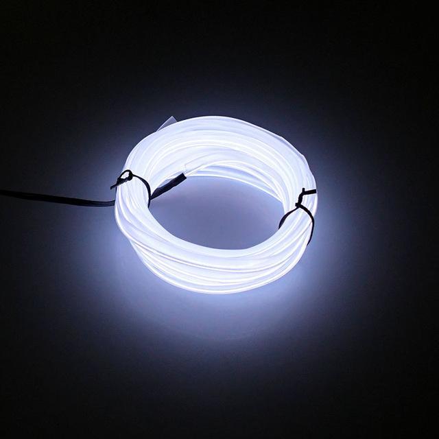 Skanto | 5m bilinteriør tilbehør atmosfære lampe EL kaldt lys linje med USB DIY dekorativ dashbord konsoll dør LED ambient lys