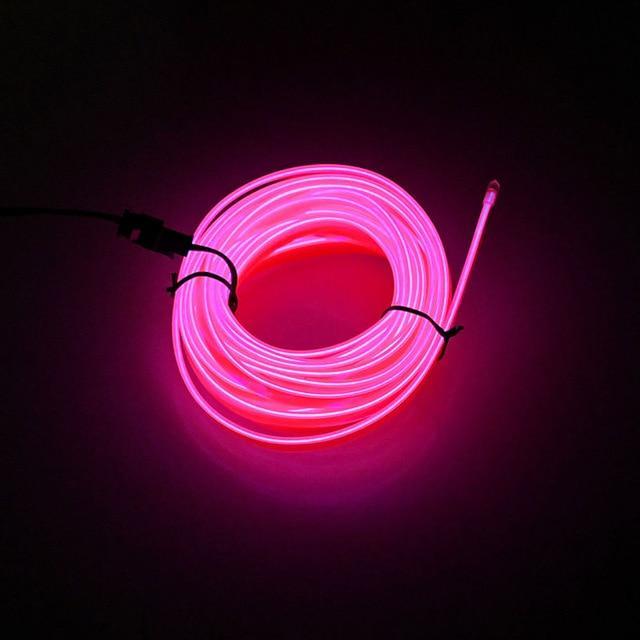 Skanto | 5m bilinteriør tilbehør atmosfære lampe EL kaldt lys linje med USB DIY dekorativ dashbord konsoll dør LED ambient lys