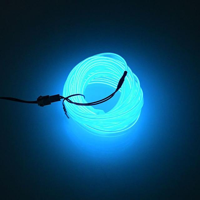 Skanto | 5m bilinteriør tilbehør atmosfære lampe EL kaldt lys linje med USB DIY dekorativ dashbord konsoll dør LED ambient lys