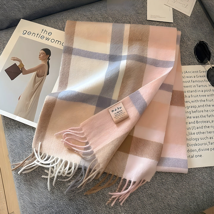 Skanto | Stylisk Britisk Rutet Kasmir Dame Vinter Skjerf - Victoria