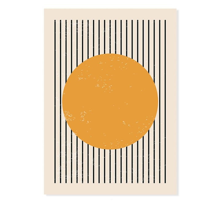 Abstract Gul Blå Geometriske Former - Lærret Veggkunst Trykk | Skanto