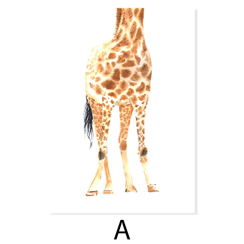 Søt Giraff Drøm Aquarell - Lerret Veggkunst Trykk