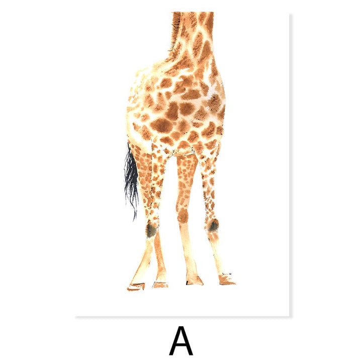 Søt Giraff Drøm Aquarell - Lerret Veggkunst Trykk