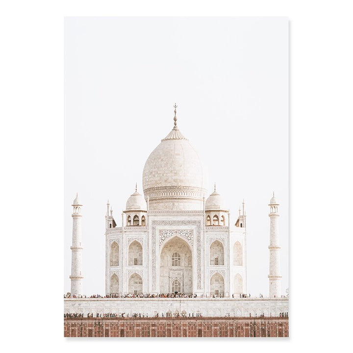 Bohemia Leaves Tørkede Planter Taj Mahal - Lerret Veggkunst Trykk | Skanto
