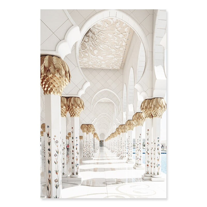 Bohemia Leaves Tørkede Planter Taj Mahal - Lerret Veggkunst Trykk | Skanto