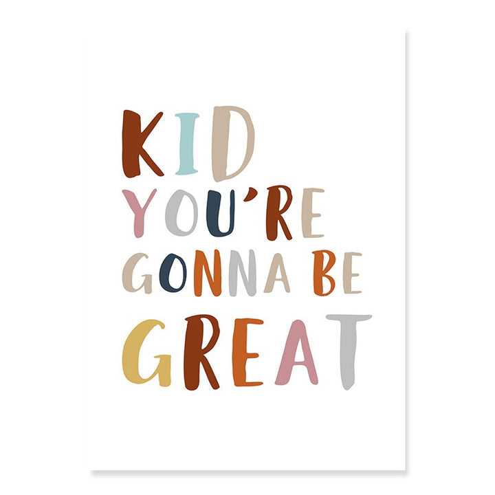 Boho Rainbow Neutral Nursery Motivasjonell - Lerret Veggkunst Trykk | Skanto