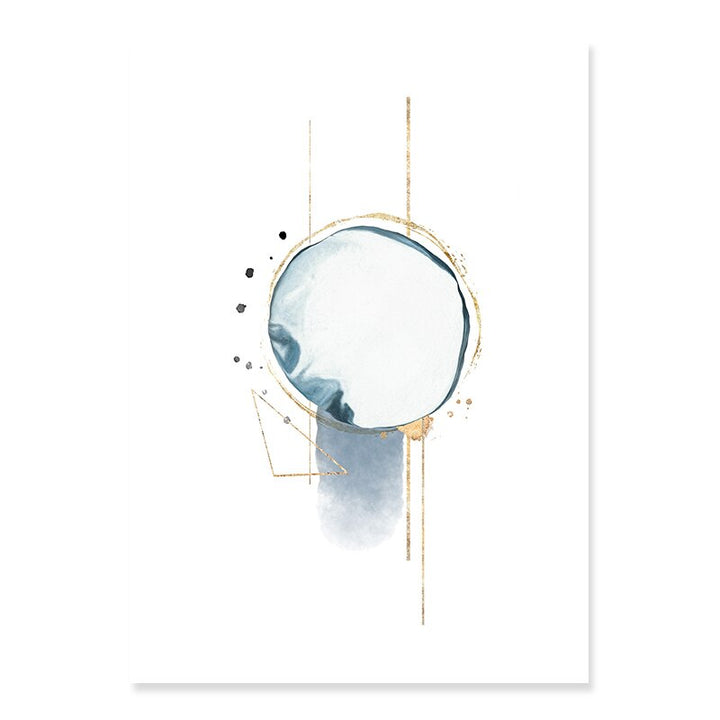 Abstract Blue & Gold Watercolor - Canvas Wall Art Print | Skanto