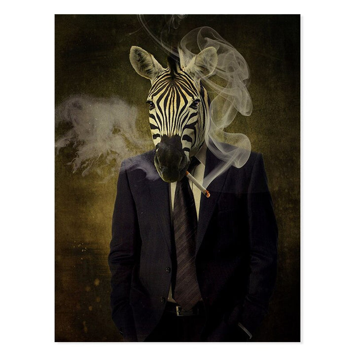 Abstrakt dyr- & menneskeposter - lerret veggkunsttrykk | Skanto