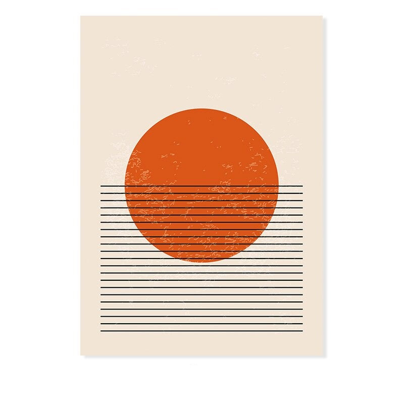 Abstract Gul Blå Geometriske Former - Lærret Veggkunst Trykk | Skanto