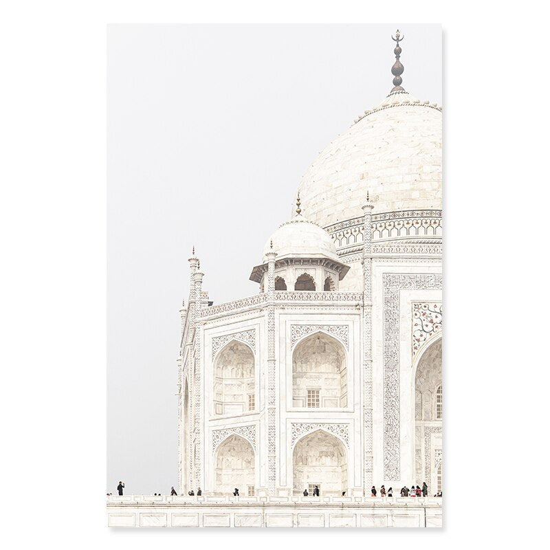 Bohemia Leaves Tørkede Planter Taj Mahal - Lerret Veggkunst Trykk | Skanto