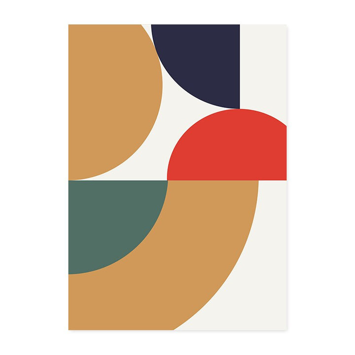 Modern abstrakt geometrisk fargeblokk – lerrettrykk
