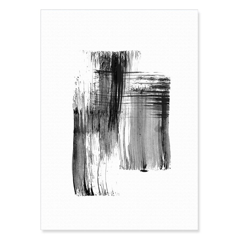 Abstract Ink Brush Strokes - Canvas Wall Art Print | Skanto