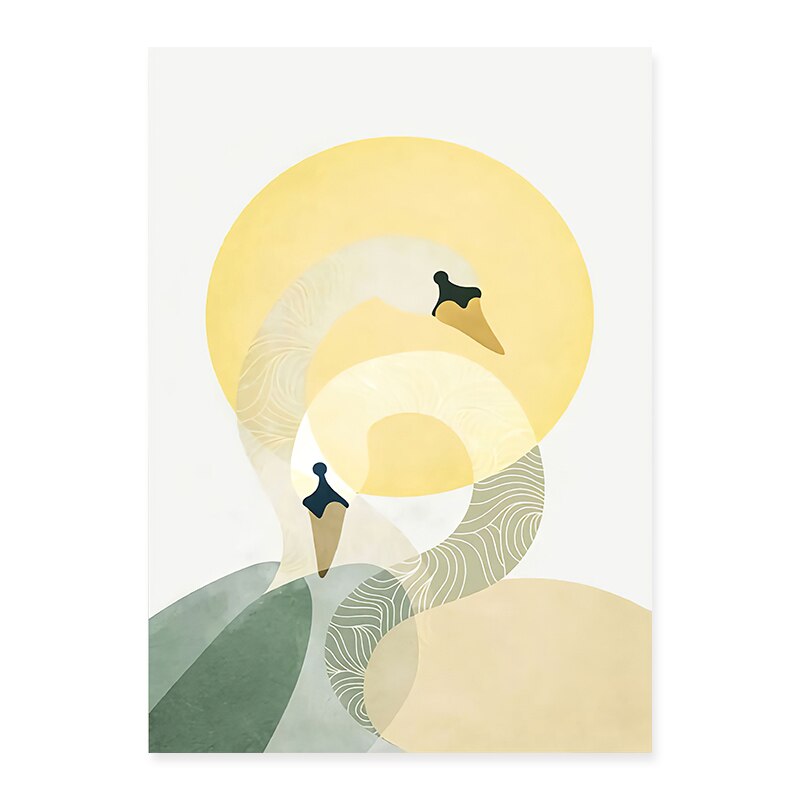 Trendy abstrakte gule grafiske design – lerretsbilde