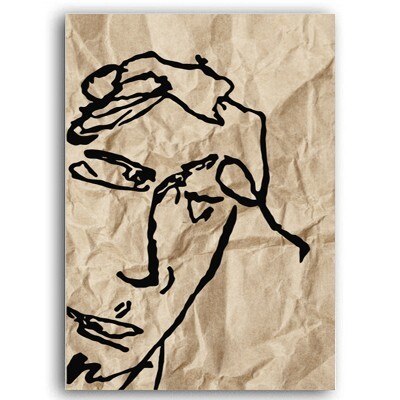Vintage Matisse-linjefigur (europeisk stil) – lerretsbilde