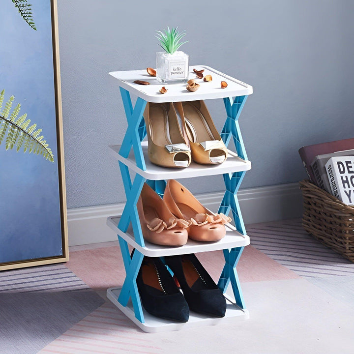FlexiRack Skoorganizer - Multifunksjonell Flerlags Sammenleggbart Skohylle | Skanto