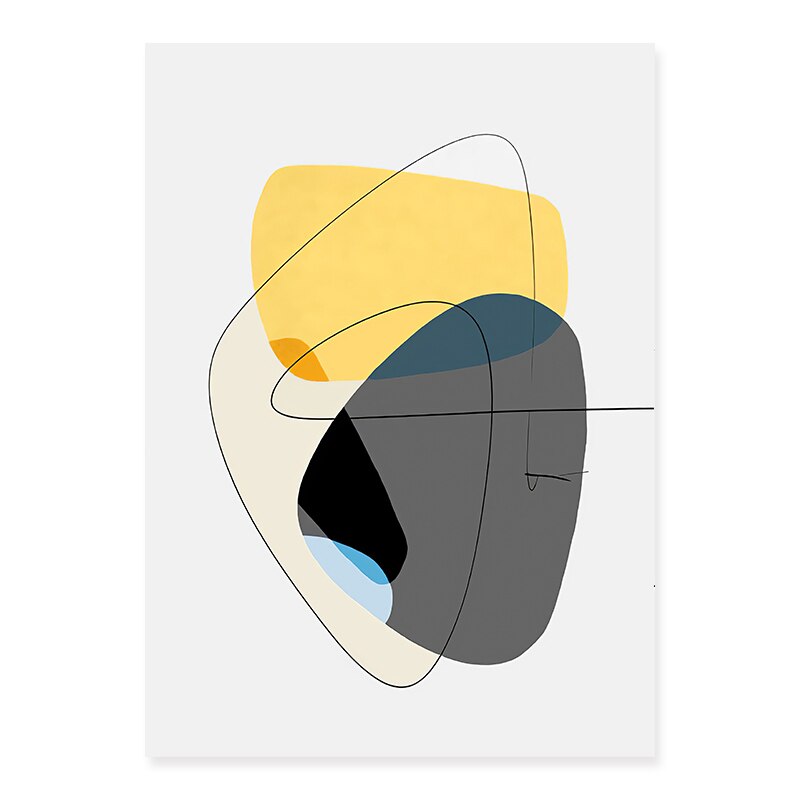 Trendy abstrakte gule grafiske design – lerretsbilde