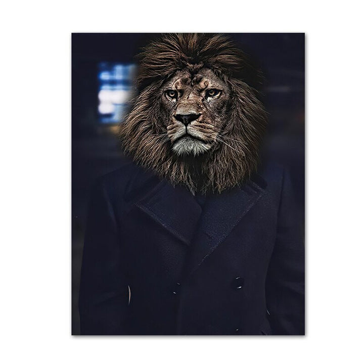 Abstrakt dyr- & menneskeposter - lerret veggkunsttrykk | Skanto