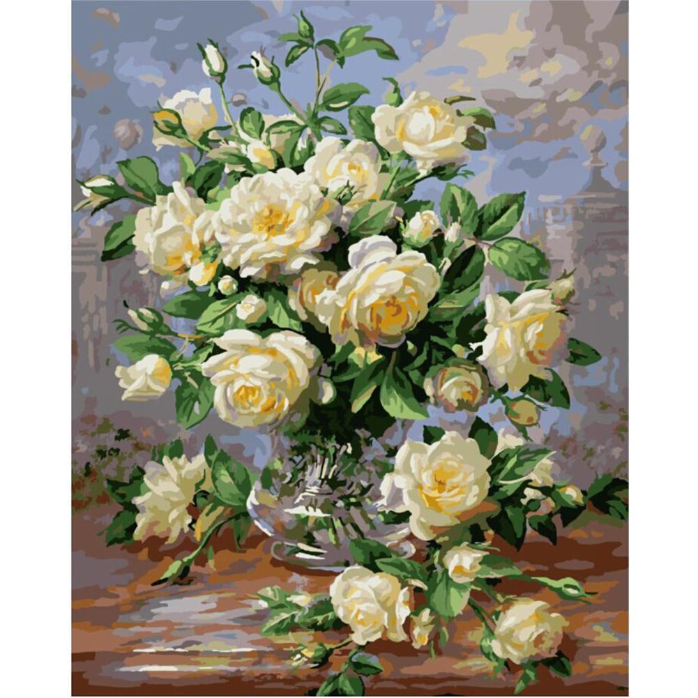 Vase of Roses - Van-Go Mal-For-Nummer Sett | Skanto