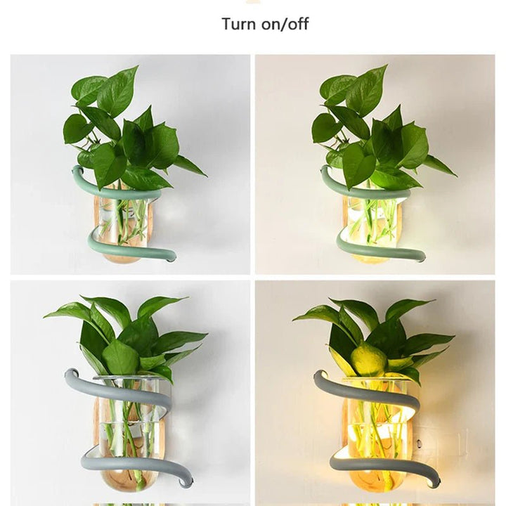 Skanto | VASELUX – Tre vegglampe med integrert LED og dekorativ vase