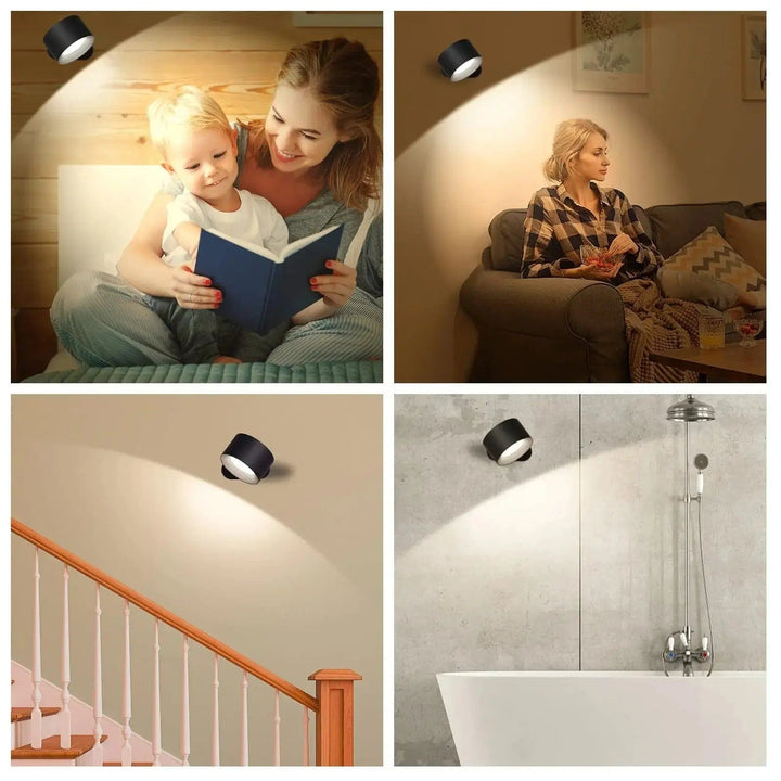 Skanto | Batteridrevet Vegglampe | Oppladbar, 360° Justerbar & Trådløs for Moderne Interiør