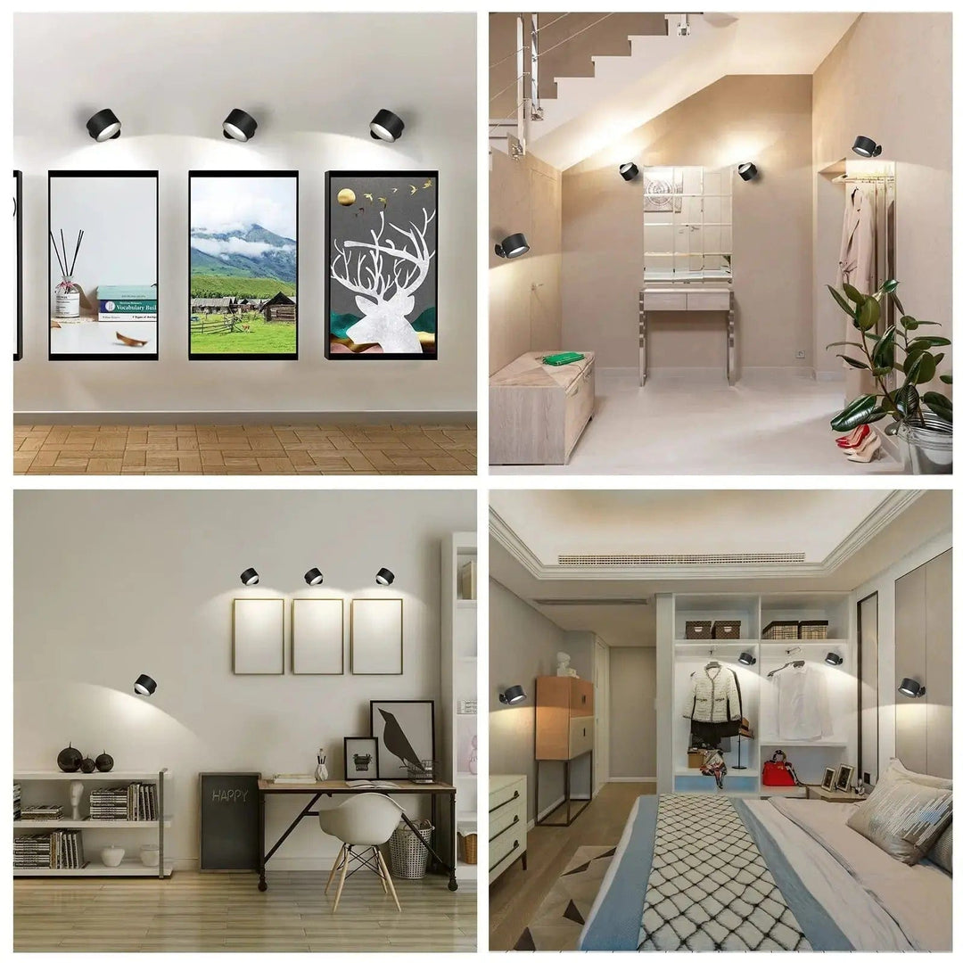 Skanto | Batteridrevet Vegglampe | Oppladbar, 360° Justerbar & Trådløs for Moderne Interiør