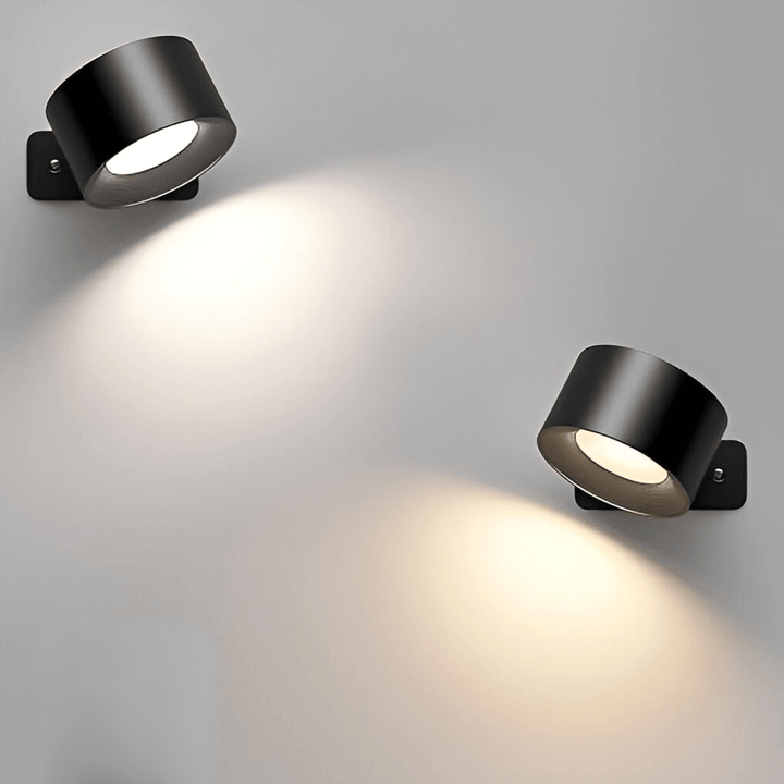 Skanto | Batteridrevet vegglampe | Oppladbar, 360° justerbar og trådløs for soverom, ganger og lesehjørner