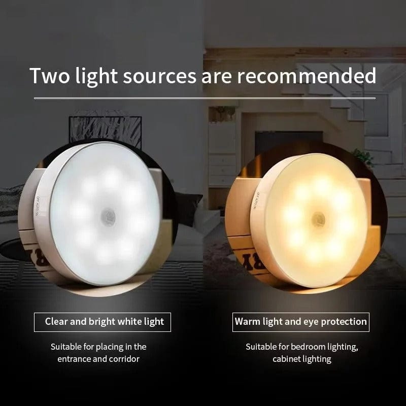 Skanto | Oppladbar bevegelsessensor LED-lampe | Energisparende, USB-oppladbar og ideell for ganger, trapper, garderober og skap