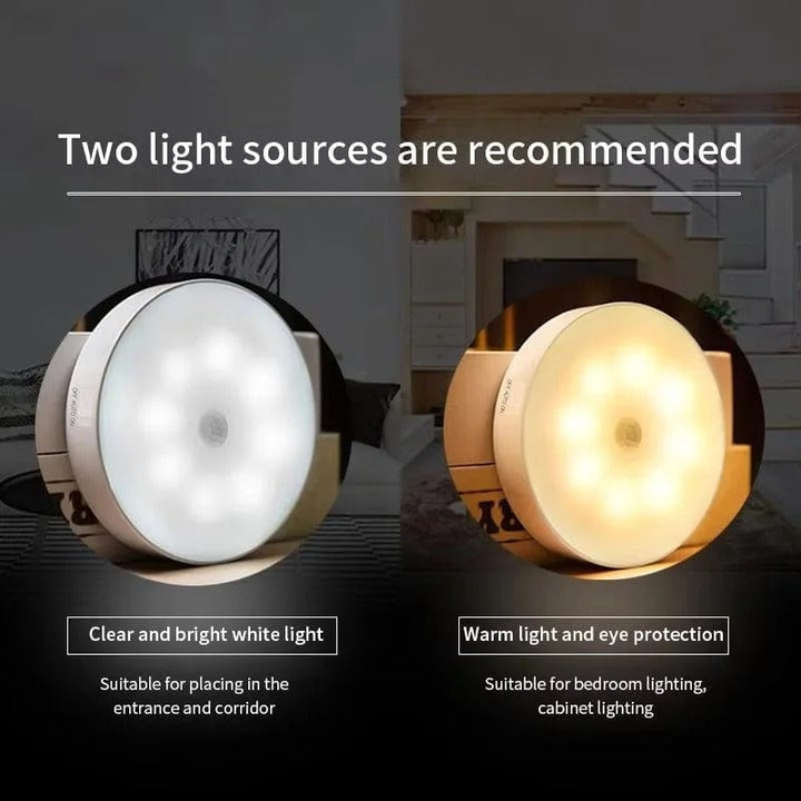 Skanto | Oppladbar bevegelsessensor LED-lampe | Energisparende, USB-oppladbar og ideell for ganger, trapper, garderober og skap